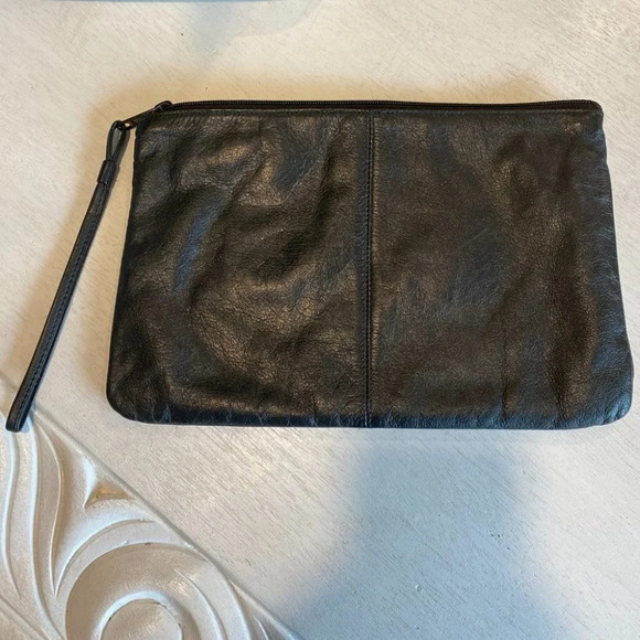 Samantha Scott Black Leather Wristlet Clutch Bag - Picture 2 of 10
